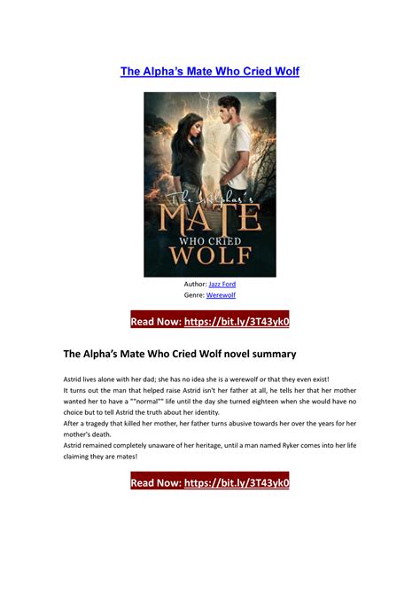 example, as when losing a <b>mate</b>. . The alpha mate who cried wolf pdf